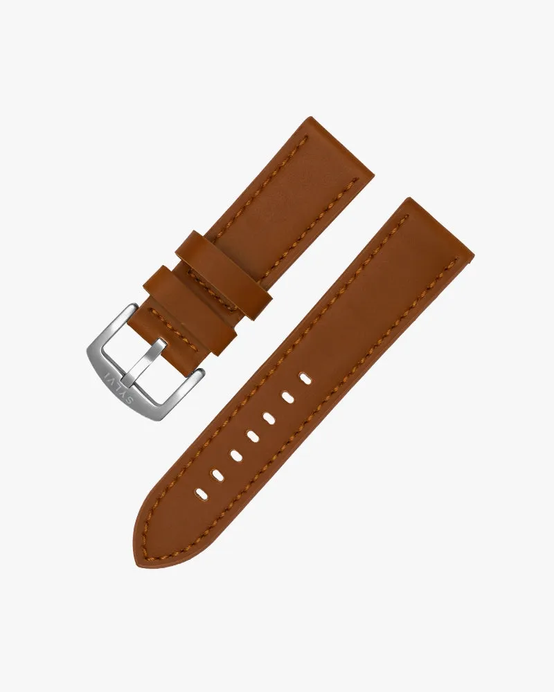 24mm Brown Leather Strap