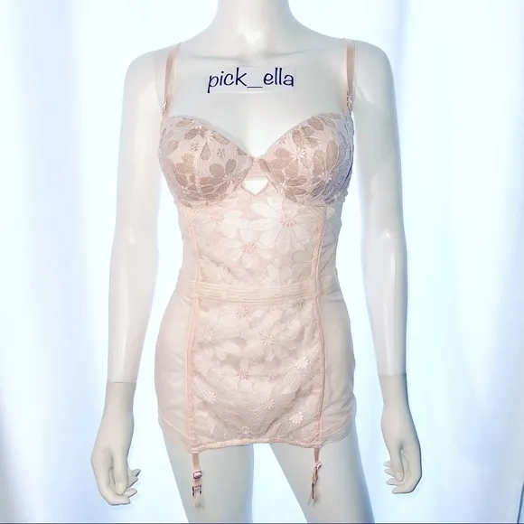 36C VS Victoria’s Secret Sexy Babydoll Garter nightie lingerie Bustier Slip