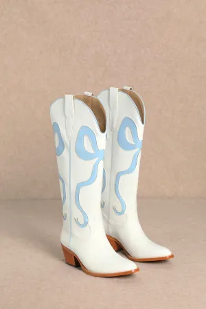 Addison Boots - White & Blue