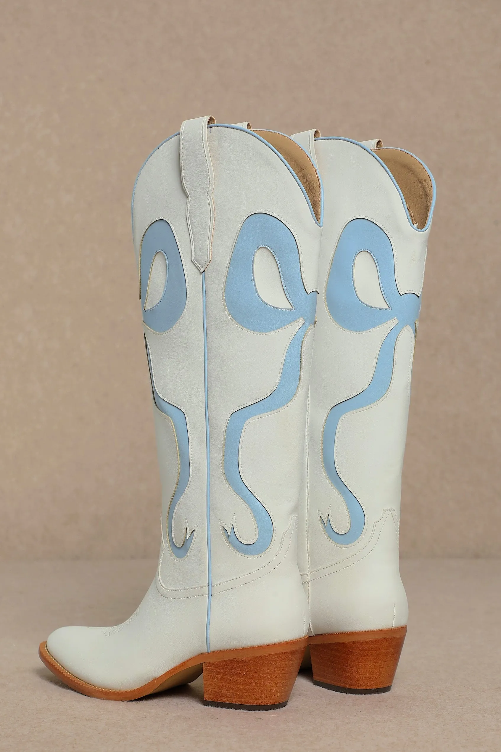 Addison Boots - White & Blue