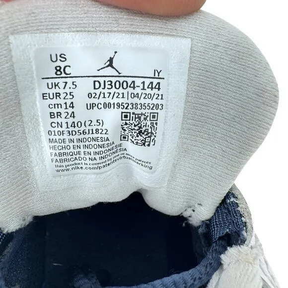 Air Jordan‎ 13 Retro 'Obsidian' Kids Size 8C White Leather Lace Up DJ3004-144