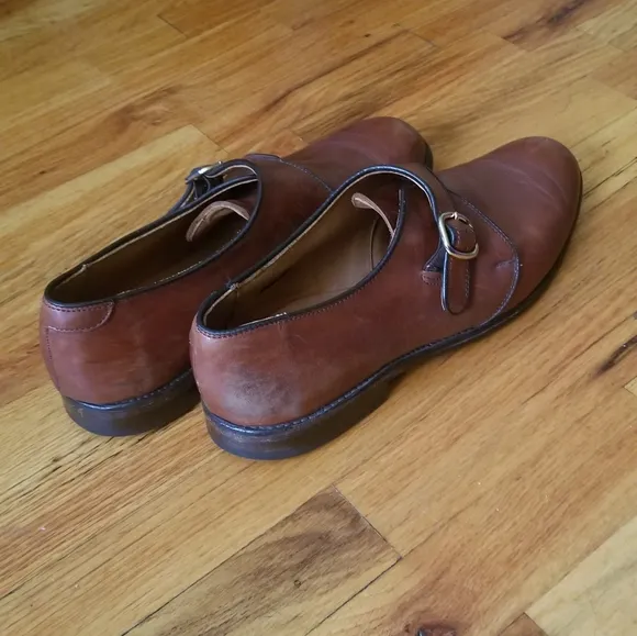 Allen Edmonds Brown Plymouth Monk Strap Shoe, Size 11D
