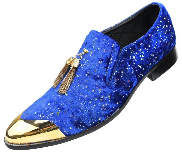 Amali Chaz Royal Men’s Gold Glitter Dress Shoes