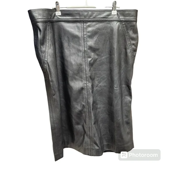ANN TAYLOR Seamed Faux Leather Pencil Skirt Sz.18 NWT