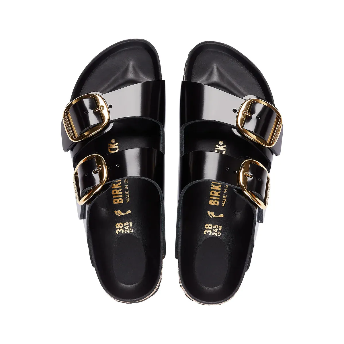 Arizona Big Buckle - High Shine Black - Natural Leather - Reg