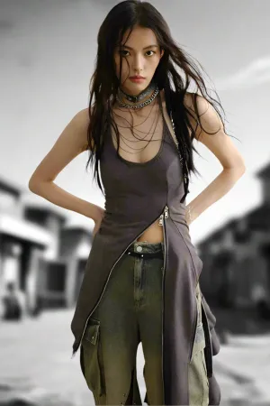 Asymmetry Enigma Zipper Dress