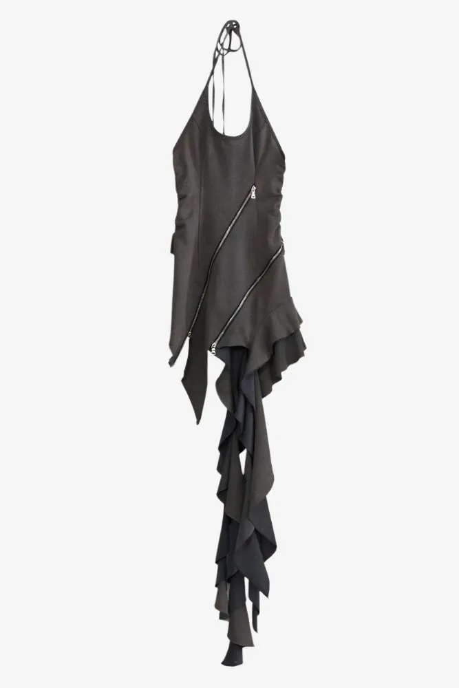 Asymmetry Enigma Zipper Dress
