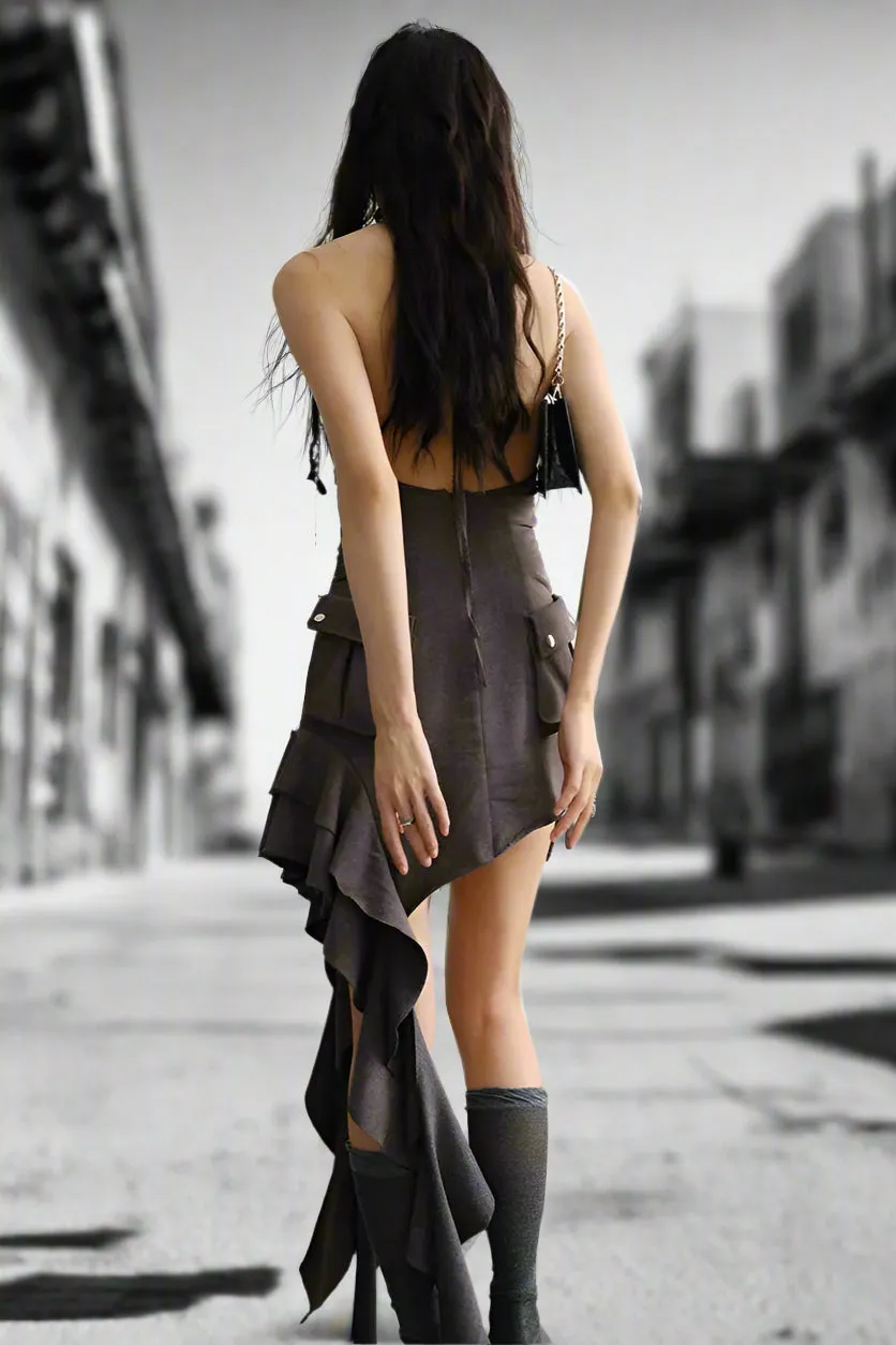 Asymmetry Enigma Zipper Dress