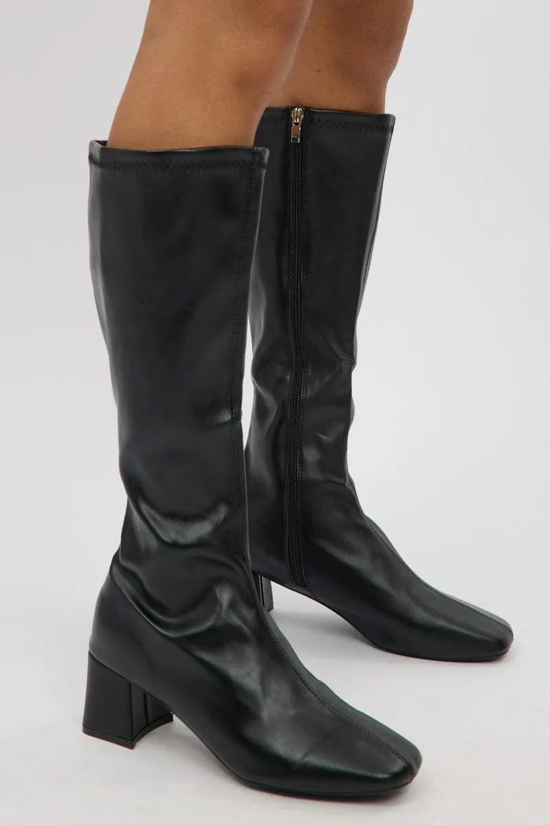 Black Knee High Boots
