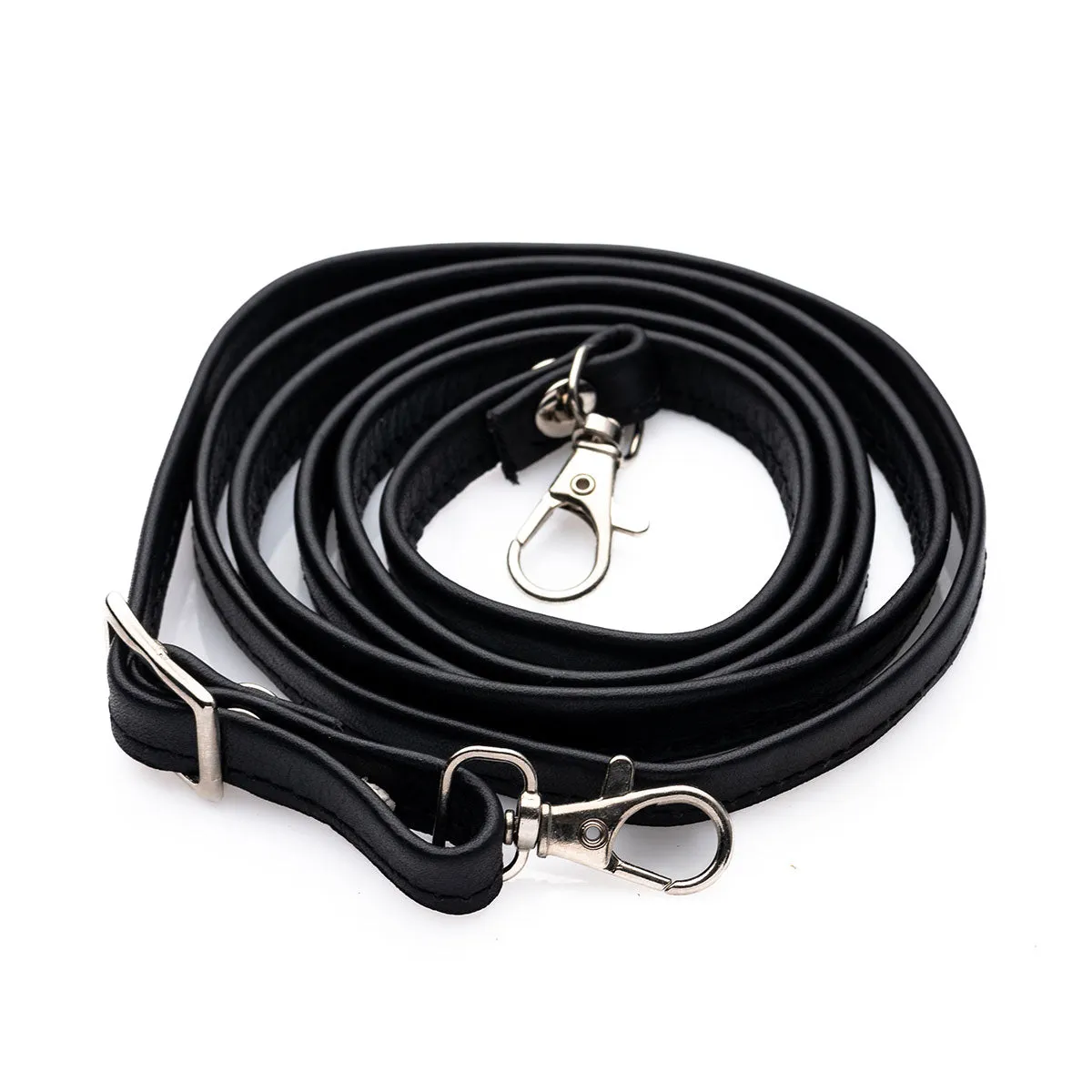 Black Leather Purse & Strap (w Silver Fittings)