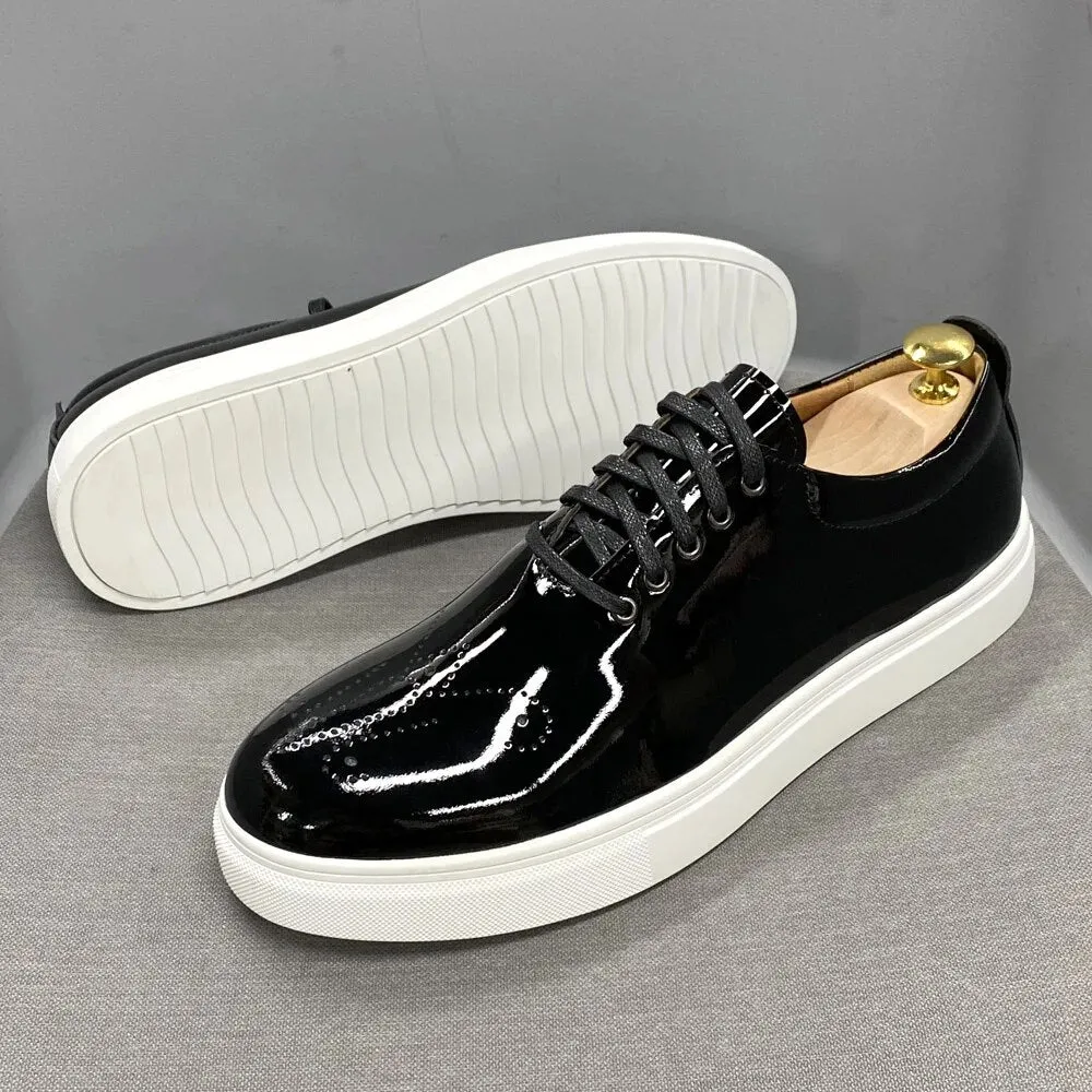 Black Leather Sneakers For Men