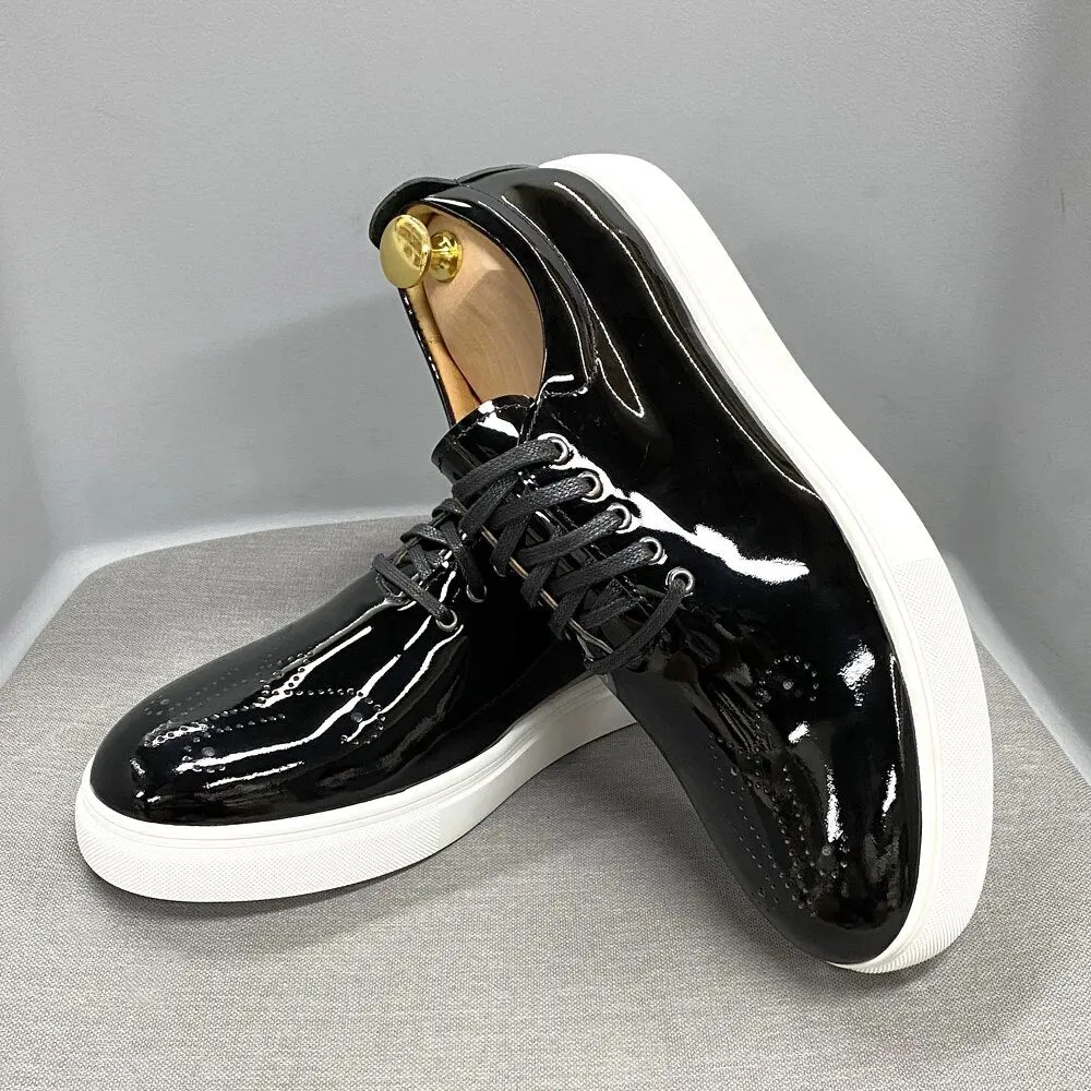 Black Leather Sneakers For Men