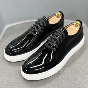 Black Leather Sneakers For Men