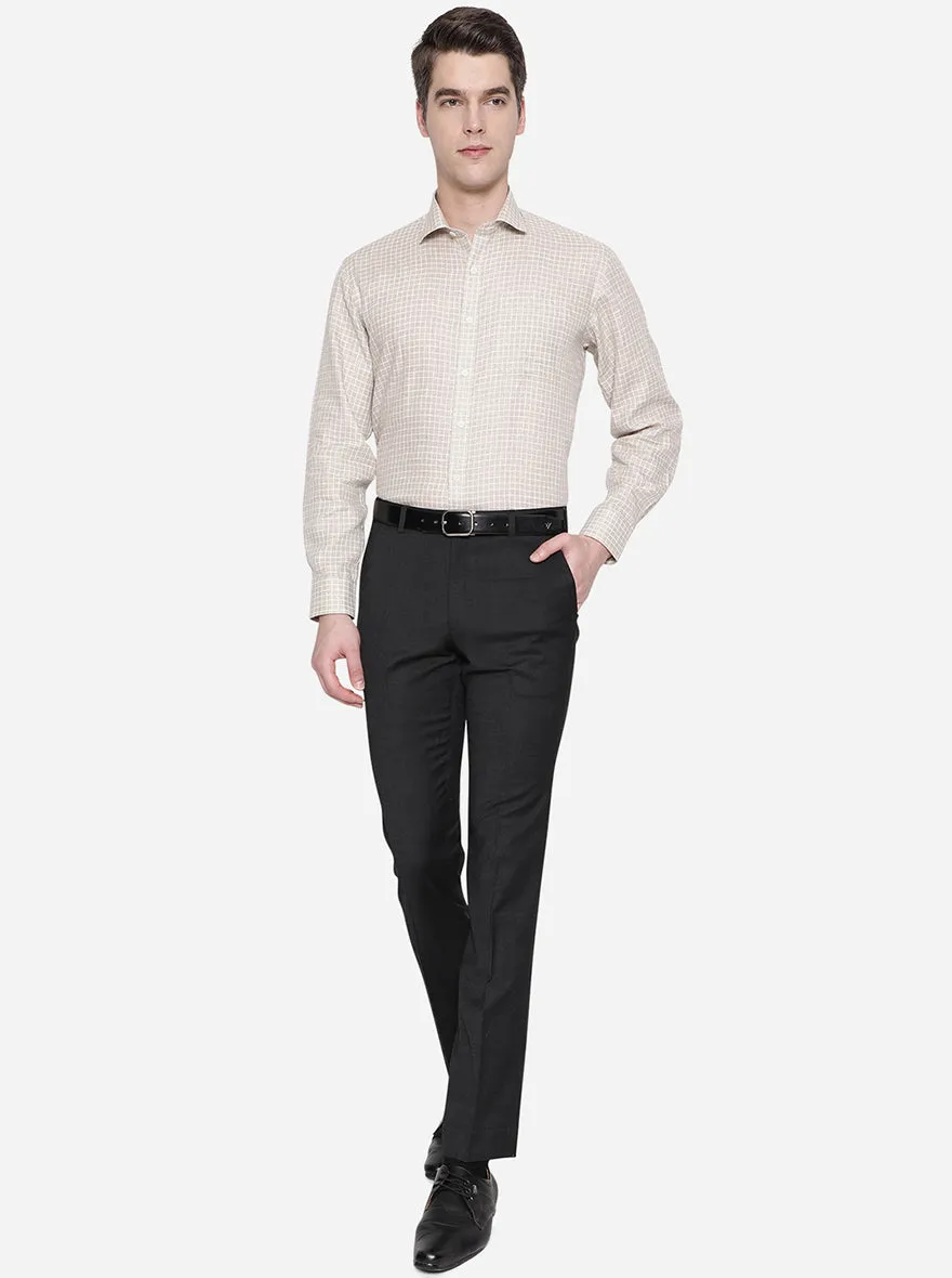 Black Solid Slim Fit Formal Trouser | JadeBlue