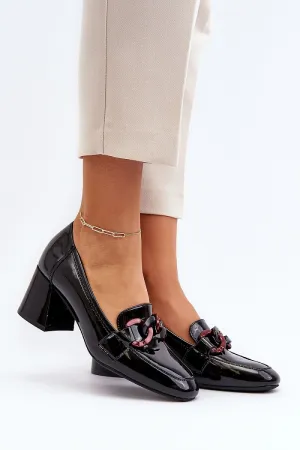 Block heel pumps