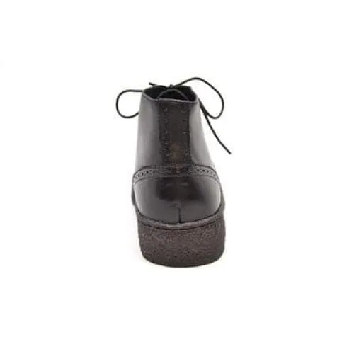 British Walkers Playboy Wingtips Custom Made Men's Premium Black Leather High Top Boots Ankle Boots