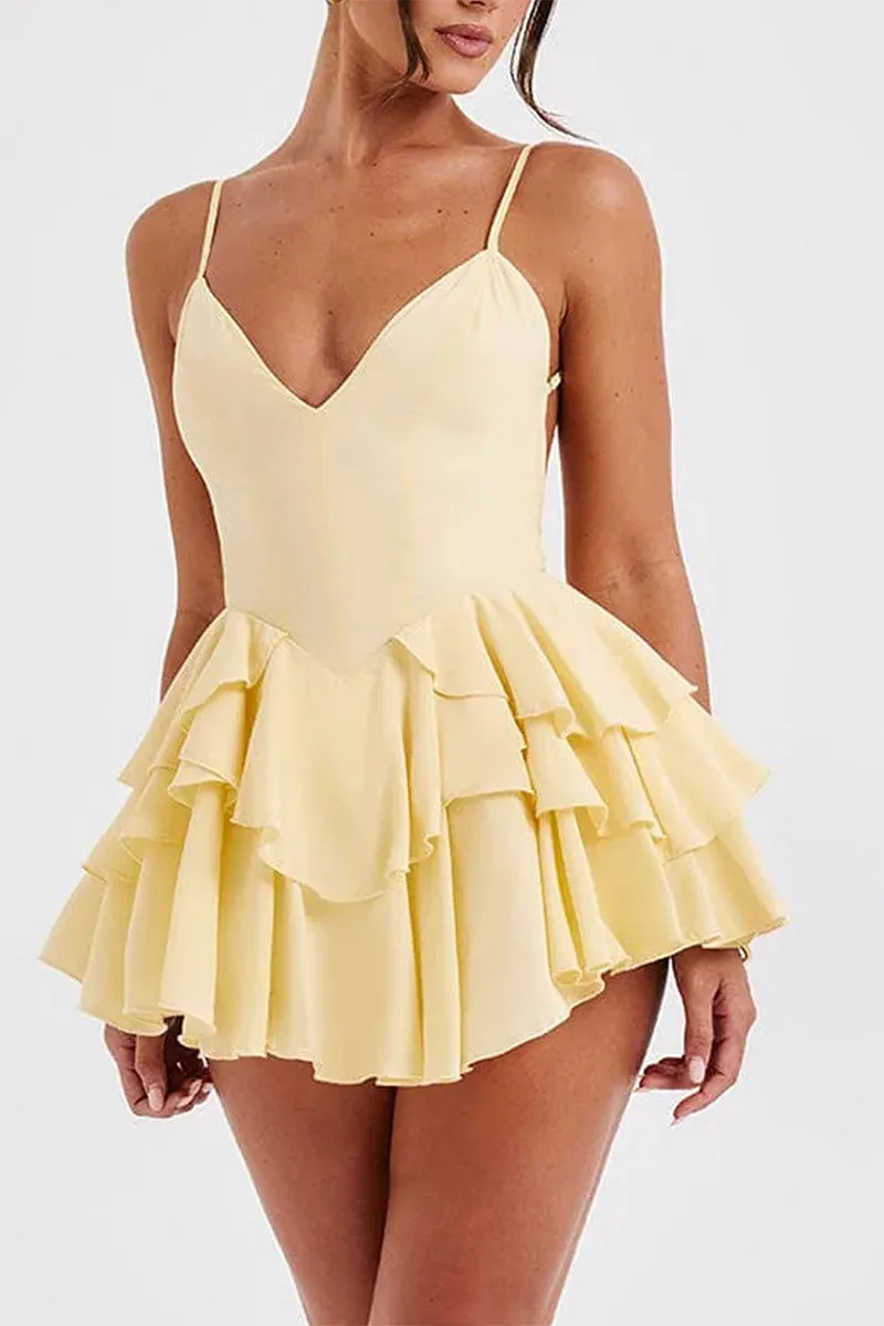 BS3177 Ruffle Cami Mini Dress