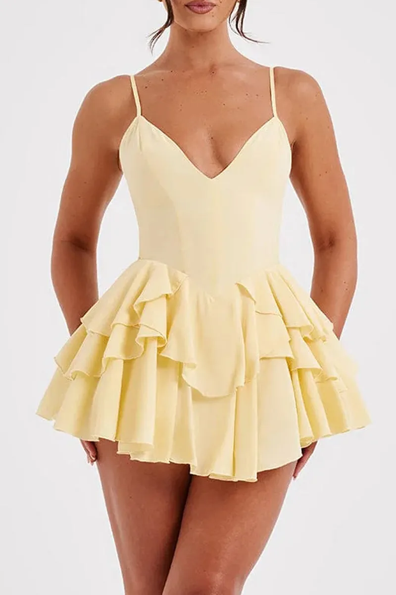 BS3177 Ruffle Cami Mini Dress