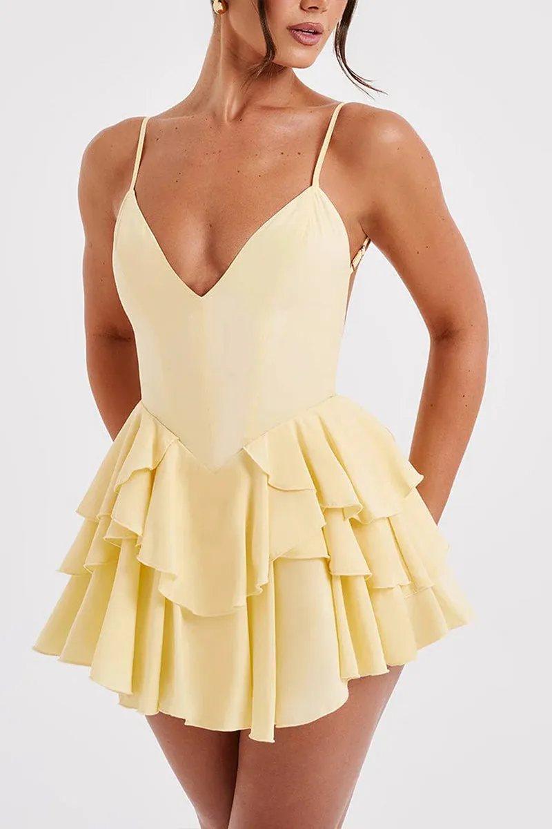BS3177 Ruffle Cami Mini Dress