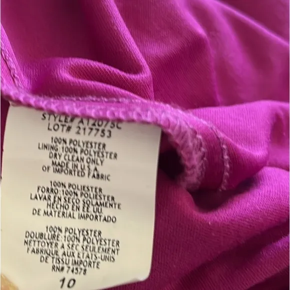CACHE Purple Pink Rosette Single  Shoulder Wrapped Style Formal Dress NWOT