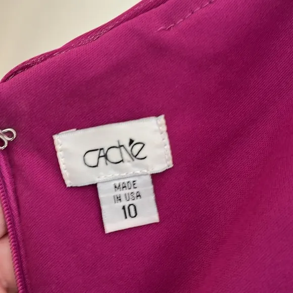 CACHE Purple Pink Rosette Single  Shoulder Wrapped Style Formal Dress NWOT