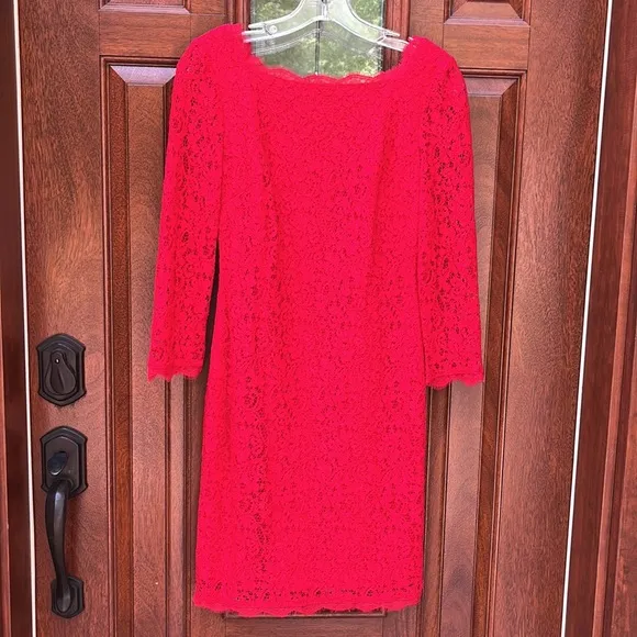 Cache Red Lace Dress NWT Sz 2