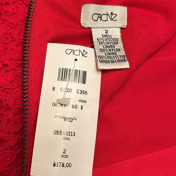 Cache Red Lace Dress NWT Sz 2