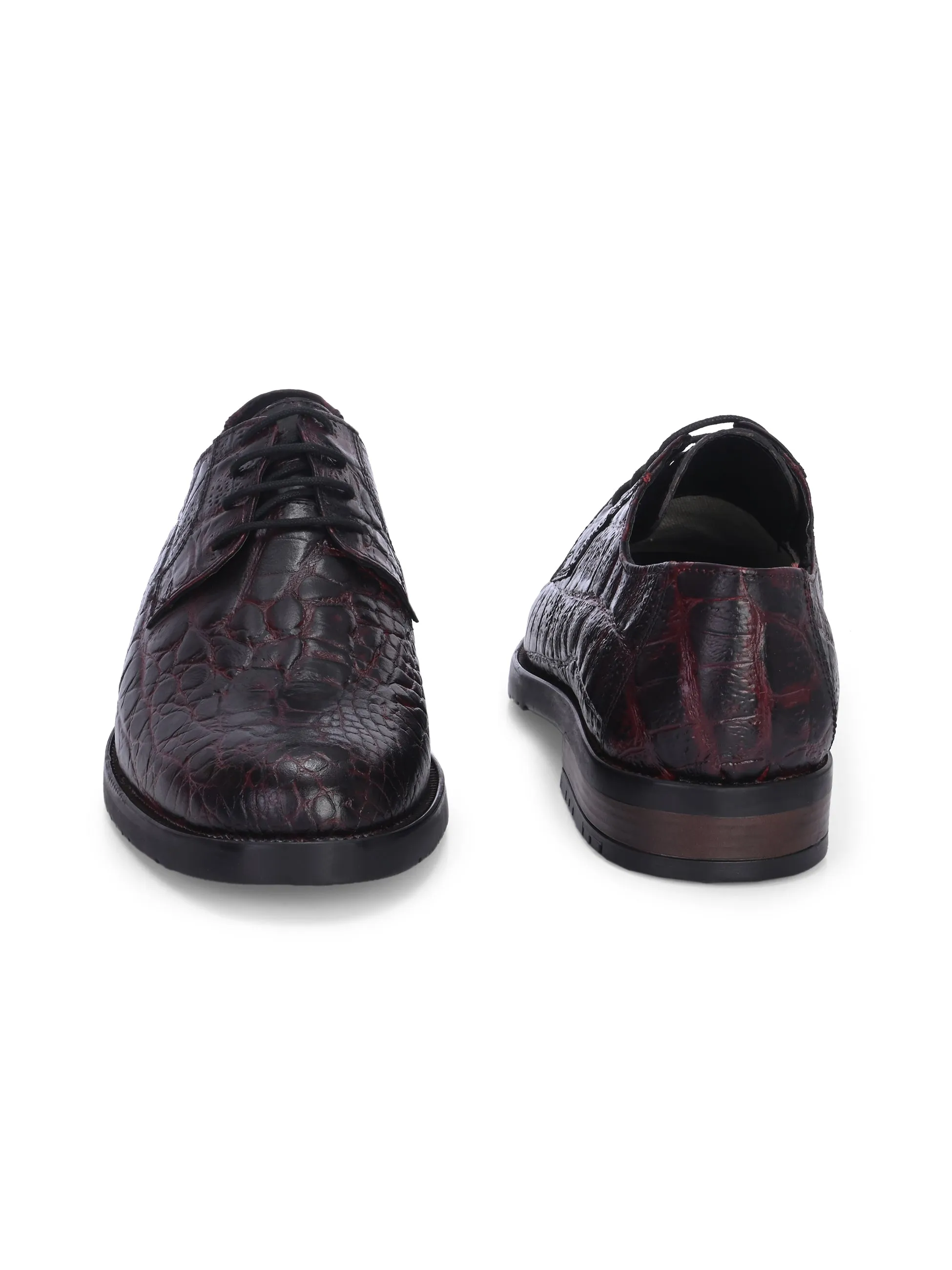 CARLO ROMANO BY WASAN  PREMIUM STYLISH CROCO PRINTED LEATHER SHOES FOR MEN