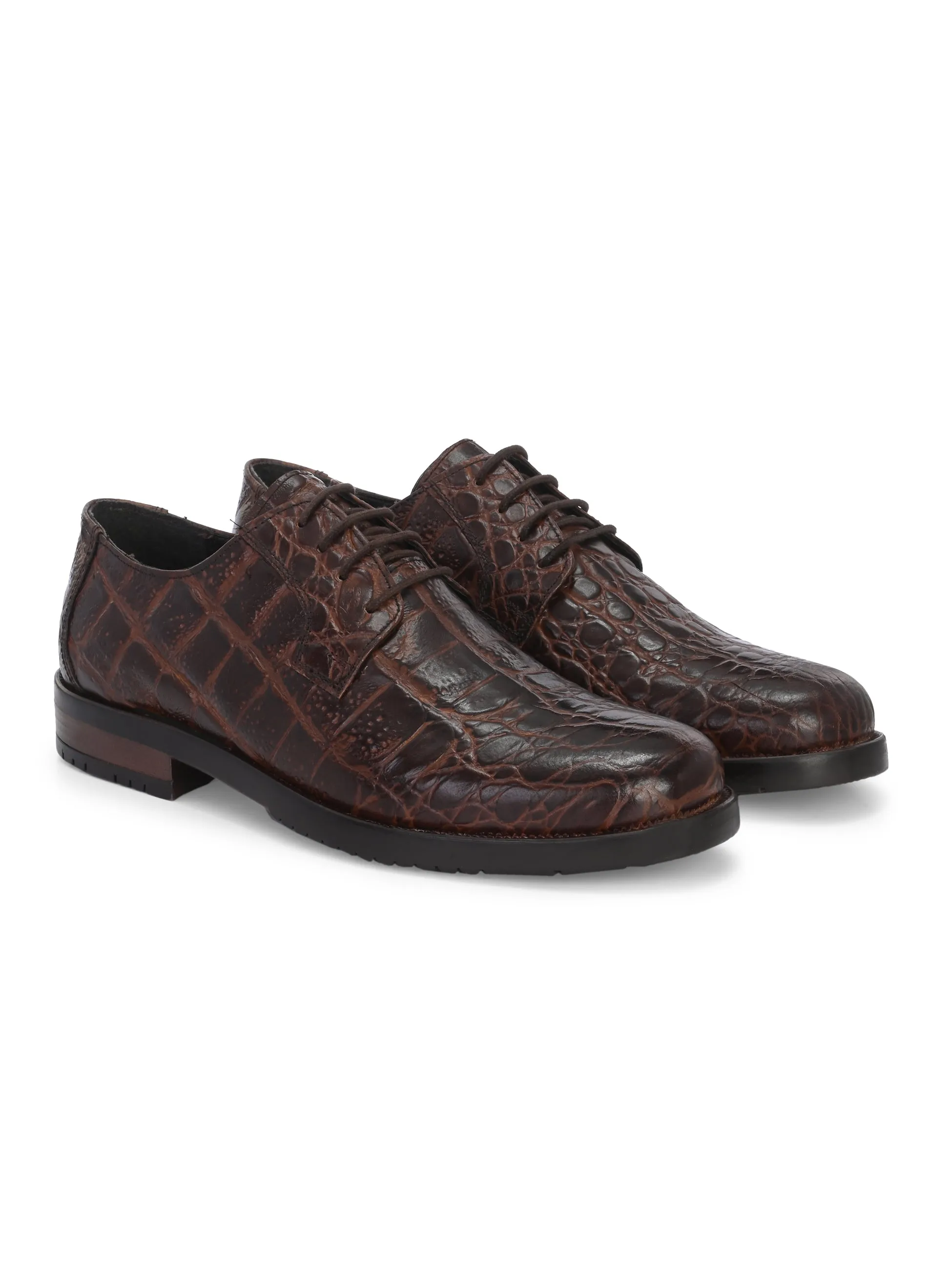 CARLO ROMANO BY WASAN  PREMIUM STYLISH CROCO PRINTED LEATHER SHOES FOR MEN