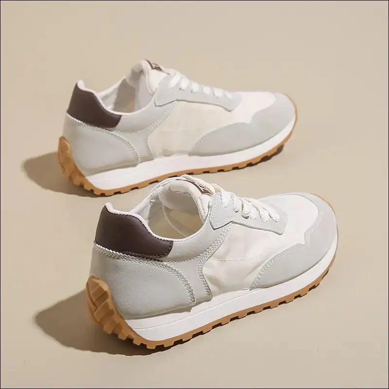 Chic Contrast Platform Lace-Up Sneakers