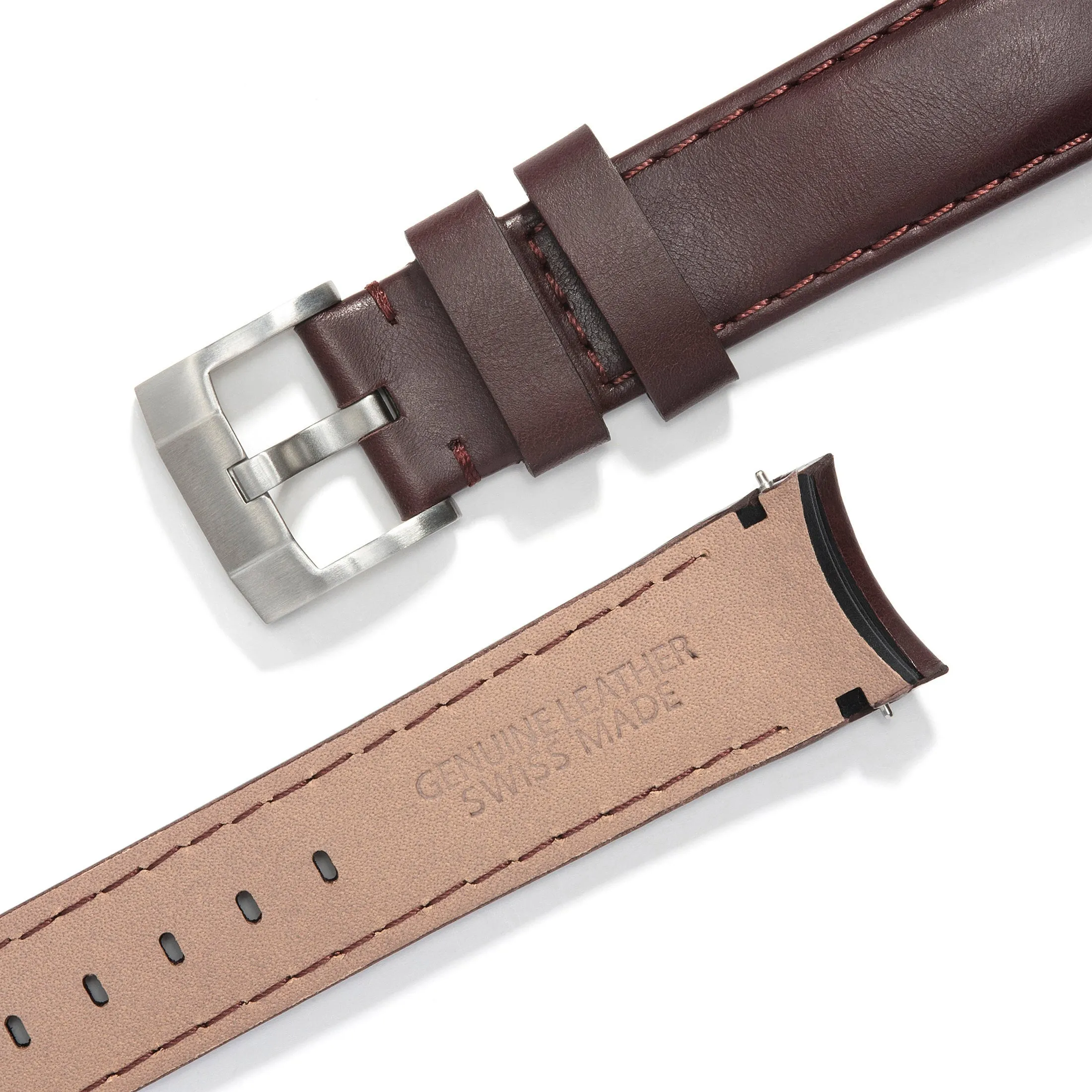Curved End Leather Strap for Rolex Daytona with Tang Buckle