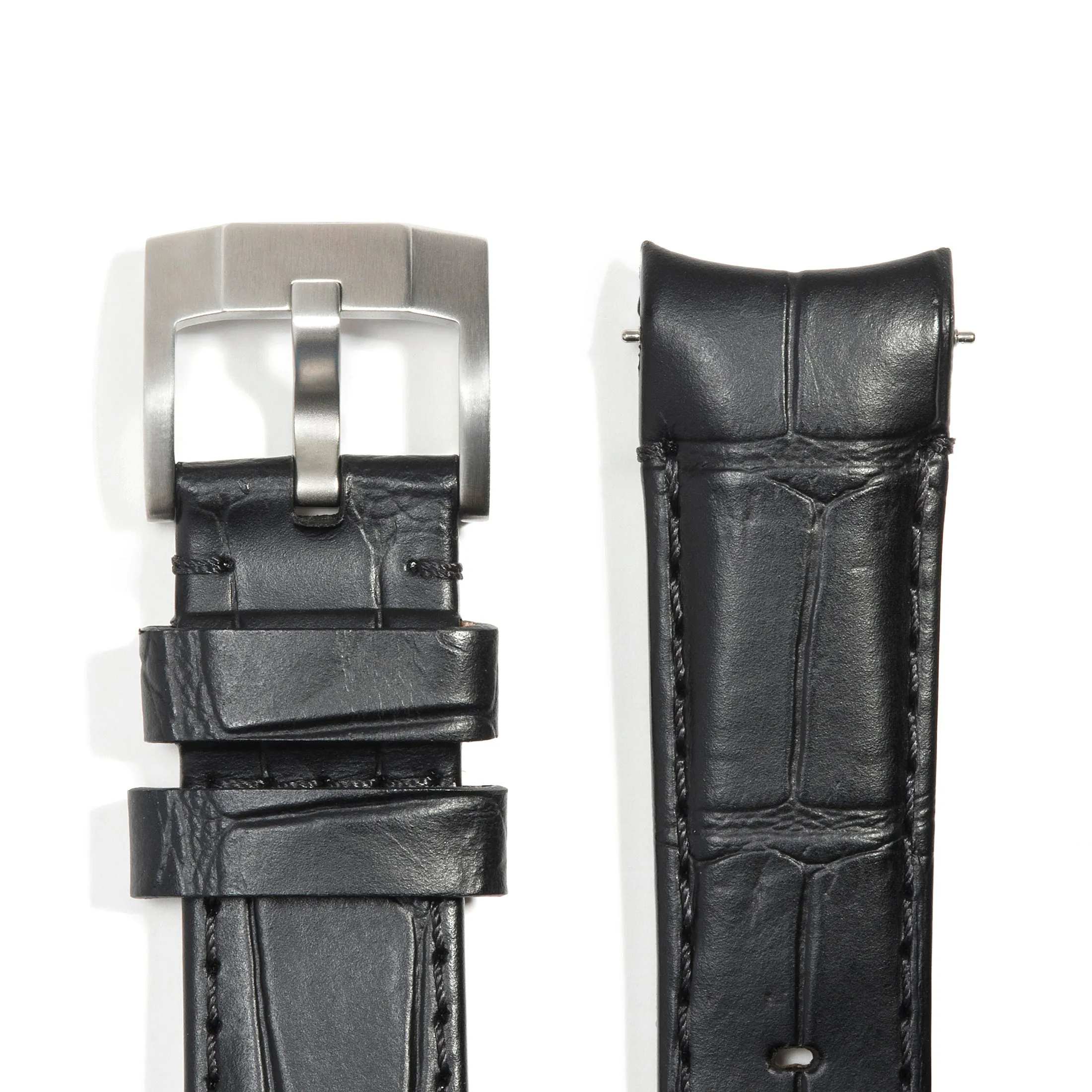 Curved End Leather Strap for Rolex Daytona with Tang Buckle
