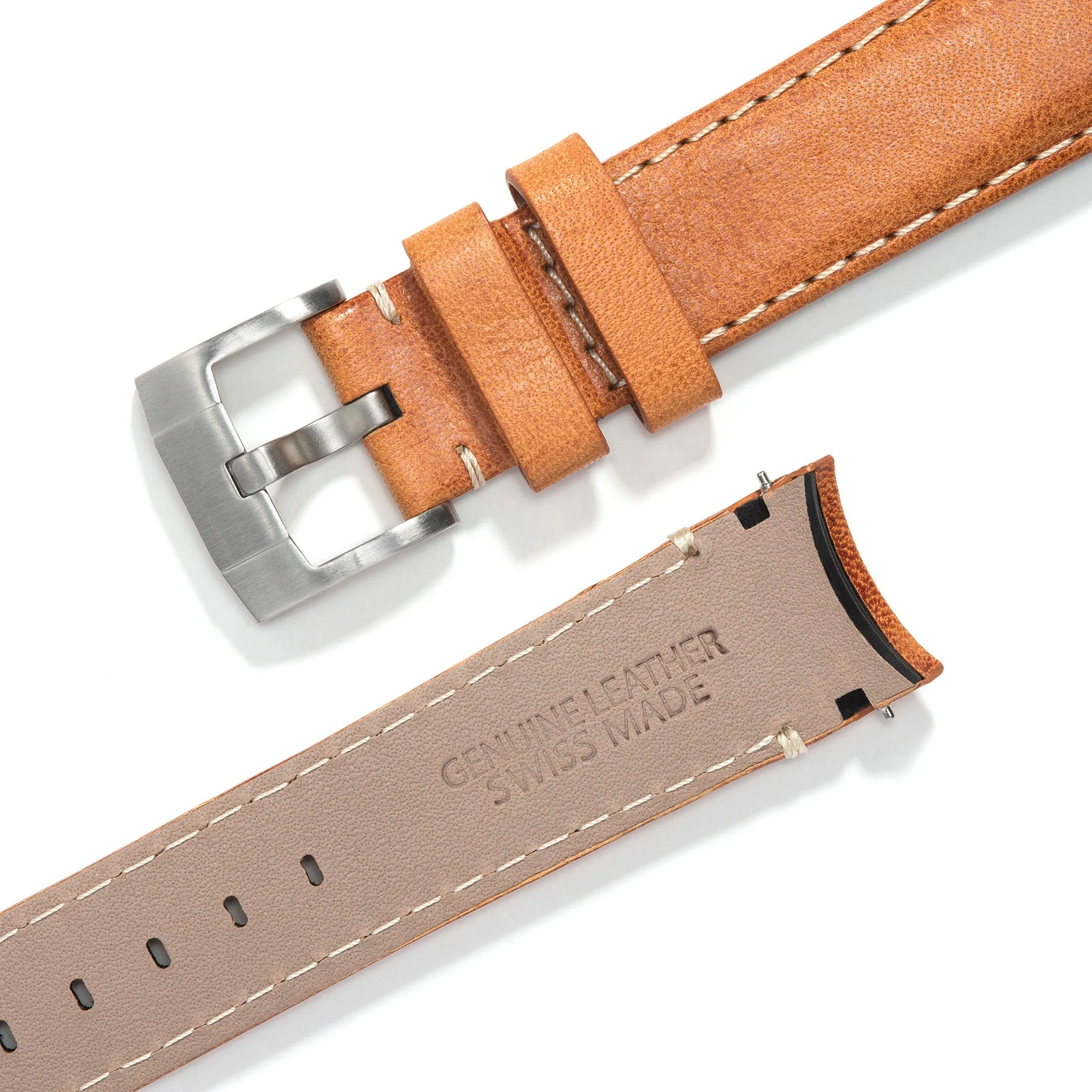 Curved End Leather Strap for Rolex Daytona with Tang Buckle