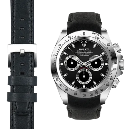 Curved End Leather Strap for Rolex Daytona with Tang Buckle