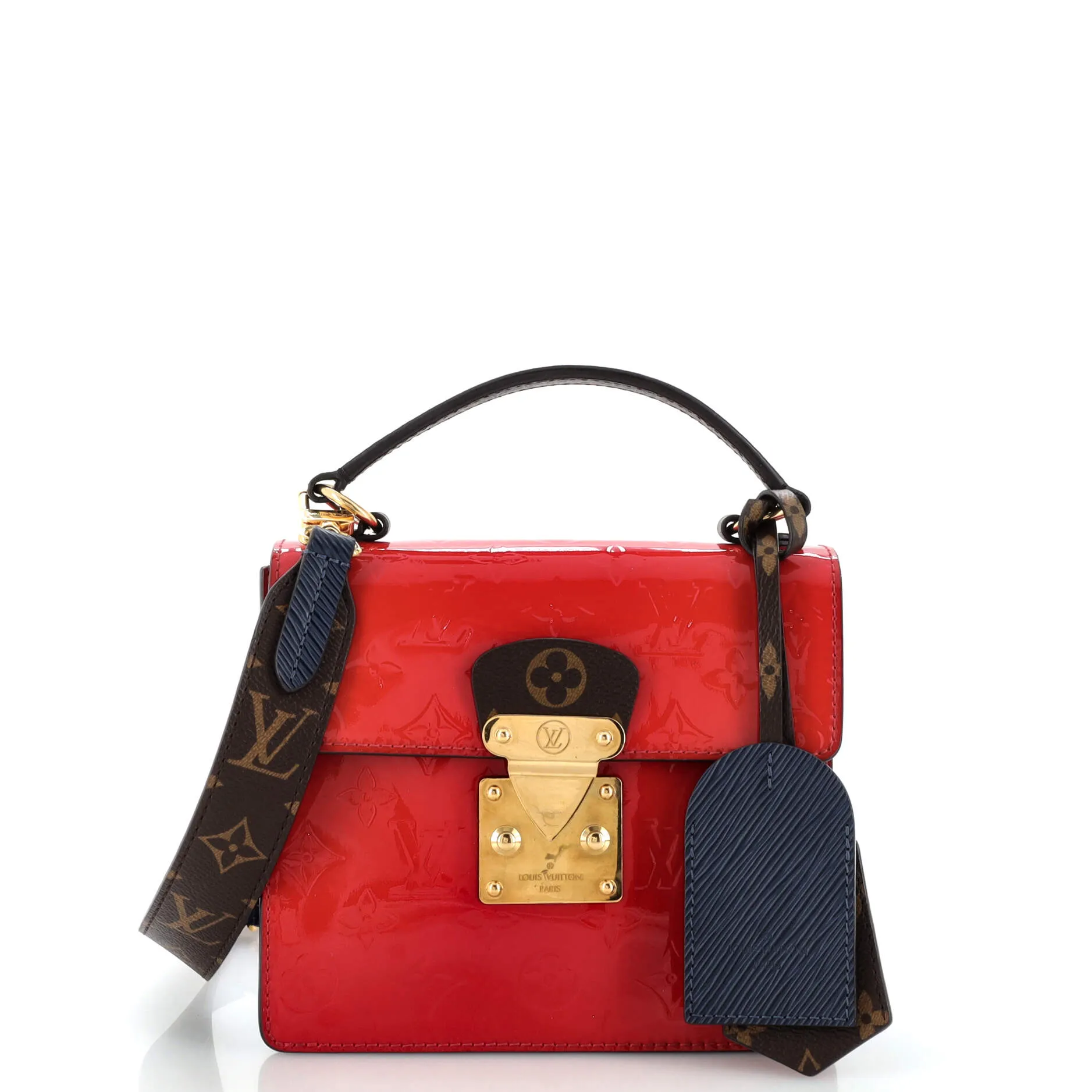 Designer Spring Street NM Handbag Monogram Vernis with Monogram Canvas and Epi Leather