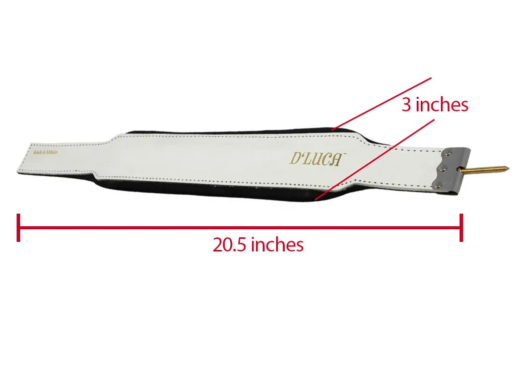 D'Luca Pro Series Genuine Leather Accordion Bass Straps 20.5 Inches White