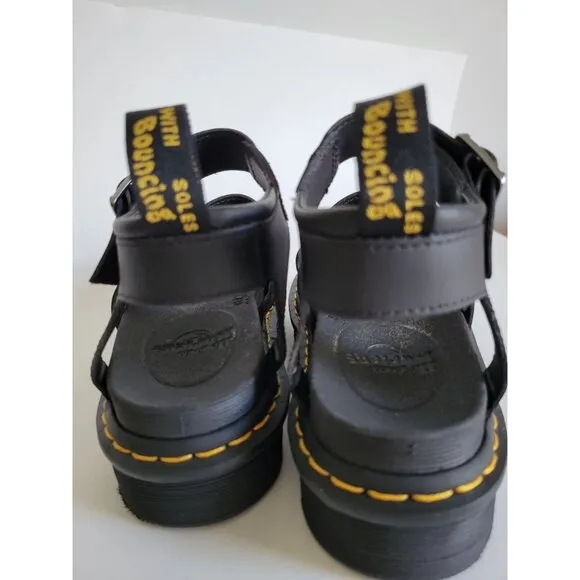 Doc Martin's Womens Black Blaire Hydro Leather Strap Platform Sandal size 7
