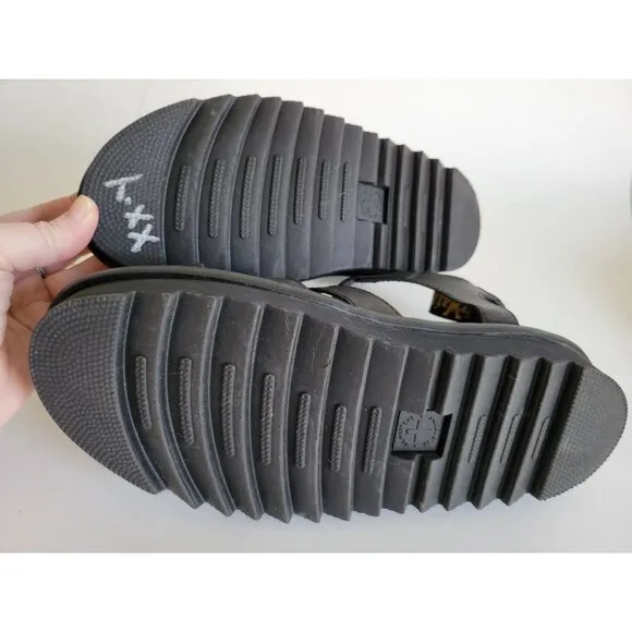 Doc Martin's Womens Black Blaire Hydro Leather Strap Platform Sandal size 7