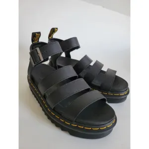 Doc Martin's Womens Black Blaire Hydro Leather Strap Platform Sandal size 7