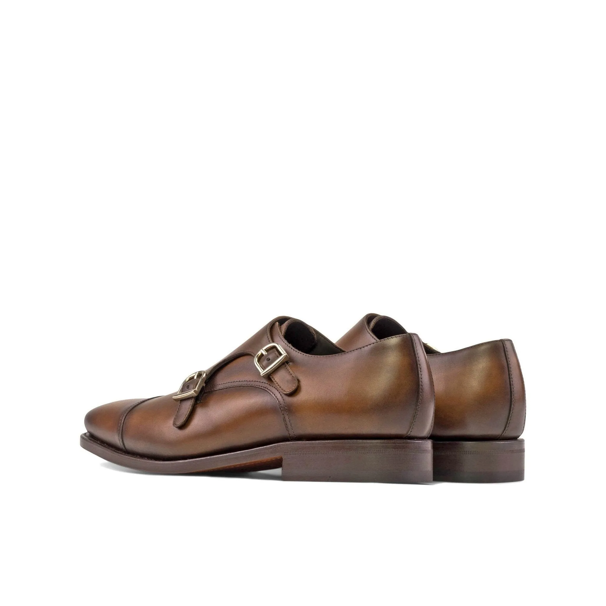 Double Monk in Medium Brown Box Calf