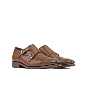 Double Monk in Medium Brown Box Calf