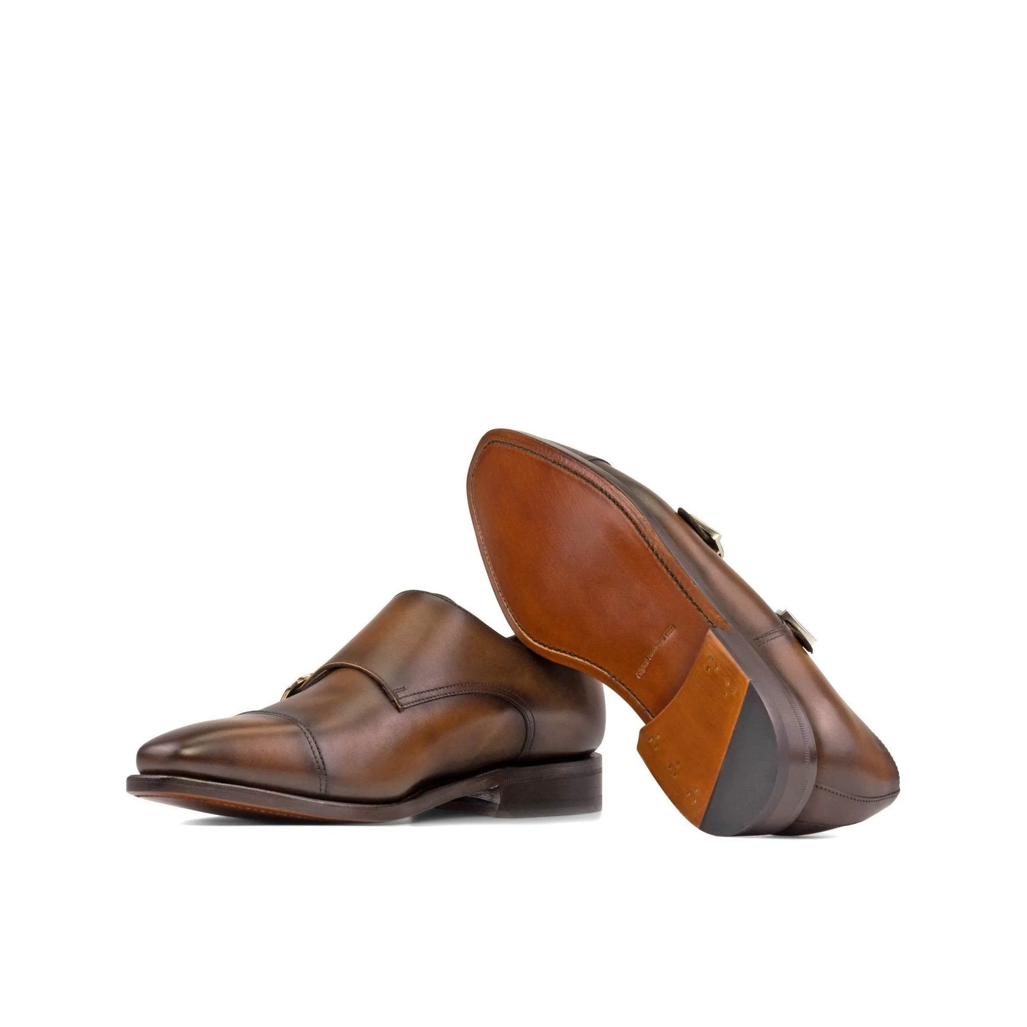 Double Monk in Medium Brown Box Calf