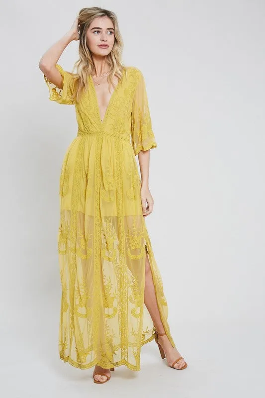 ECLAIR EMBROIDERED MAXI DRESS MUS