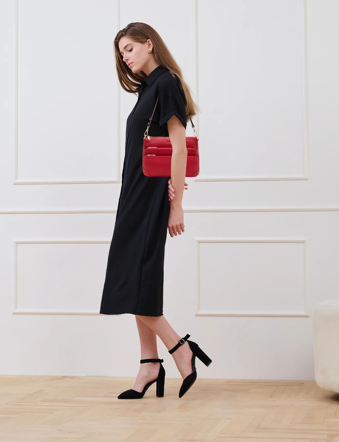 FAITH LEATHER CROSS BODY BAG- E1-0749-FIRE- NEW IN