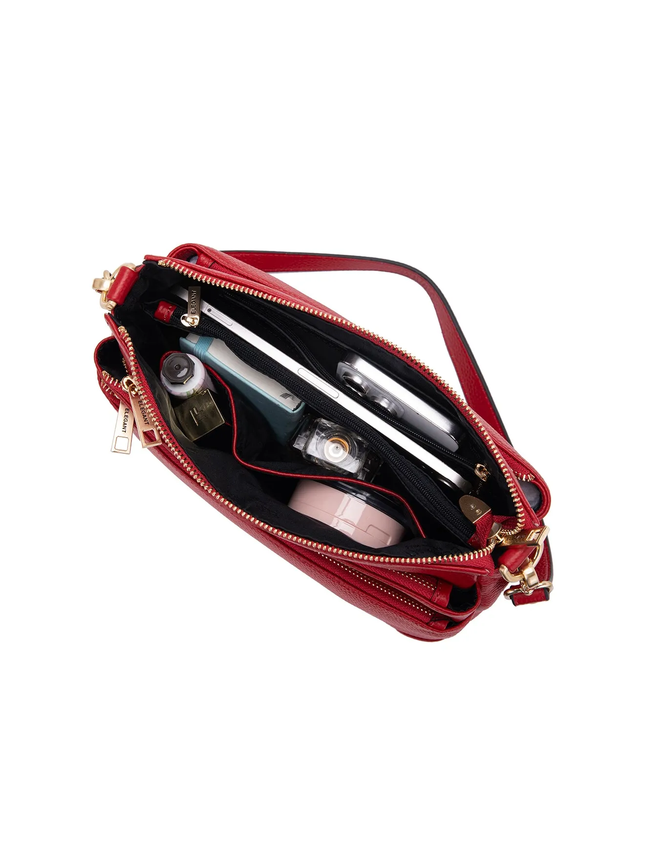 FAITH LEATHER CROSS BODY BAG- E1-0749-FIRE- NEW IN