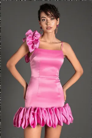 Filippos Strap Ruffle Embellished Mini Dress