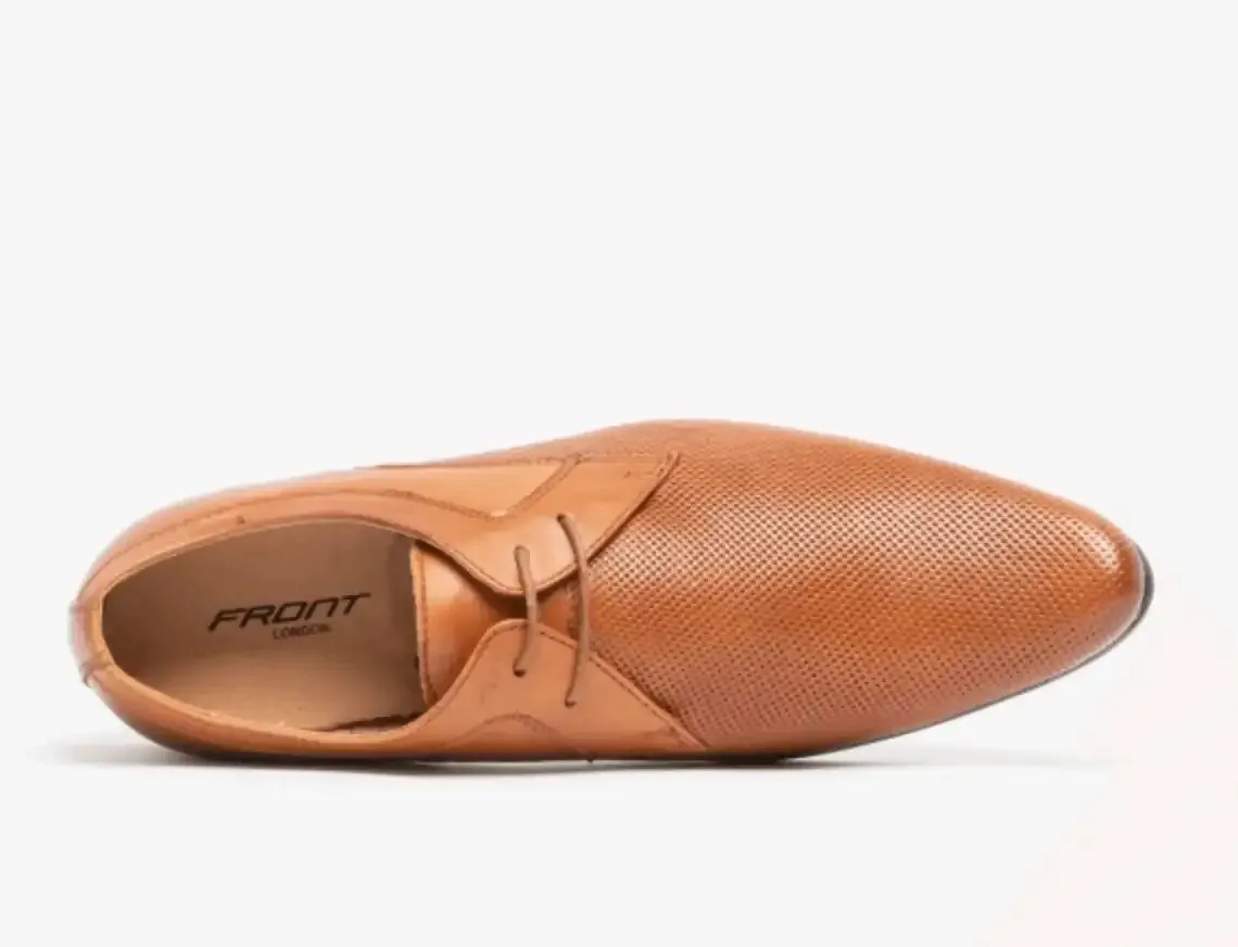 Front Ripley Formal Dress Shoes Tan Leather