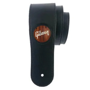 Gibson® by Thalia Black Guitar Strap ~ Rosewood with Gibson® Pearl Logo