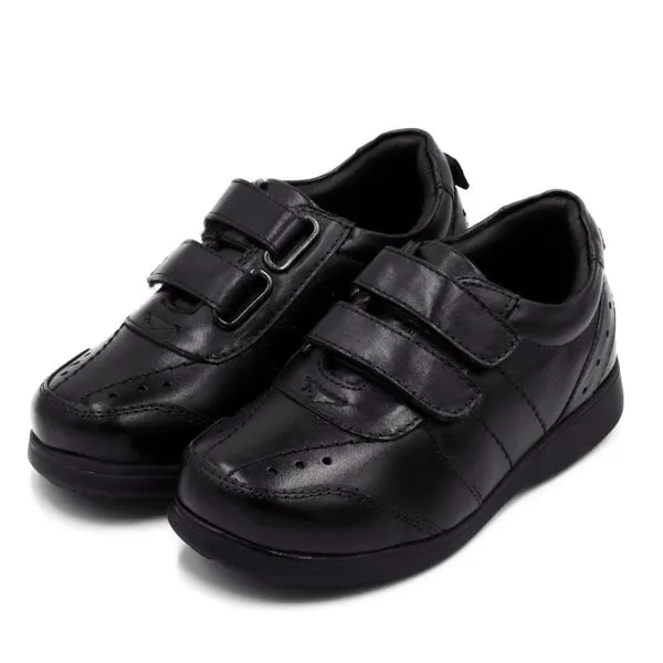 Harold Boys Black Leather School Shoes