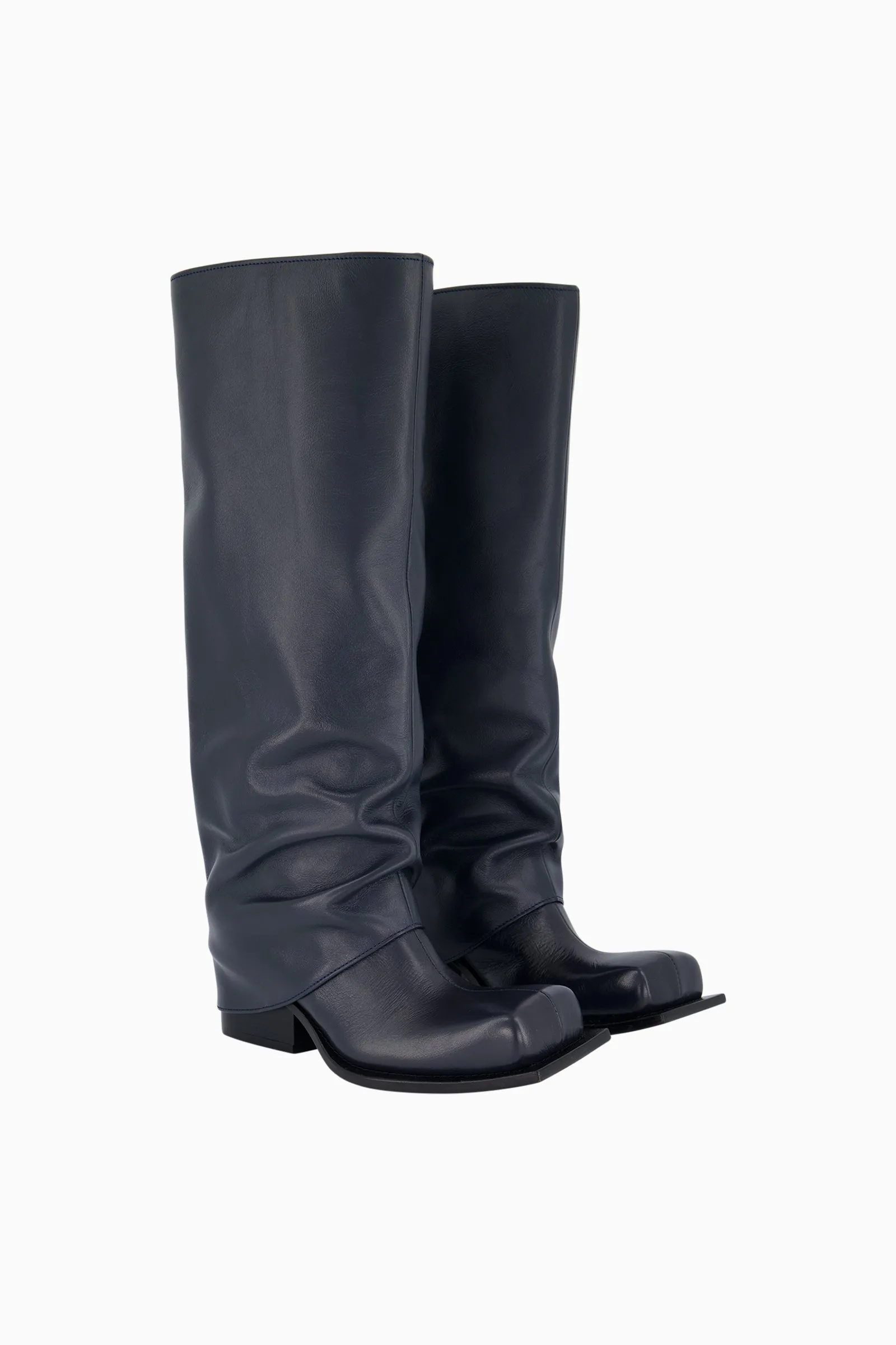Havva Chunky Heel Trouser Boots - Navy